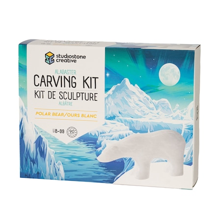 Studiostone Creative Polar Bear Alabaster Carving Kit PBUK